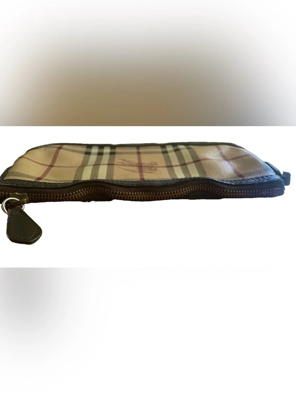 Burberry Haymarket Check Coated Leather Clutch Bag No Strap/Clutch Only